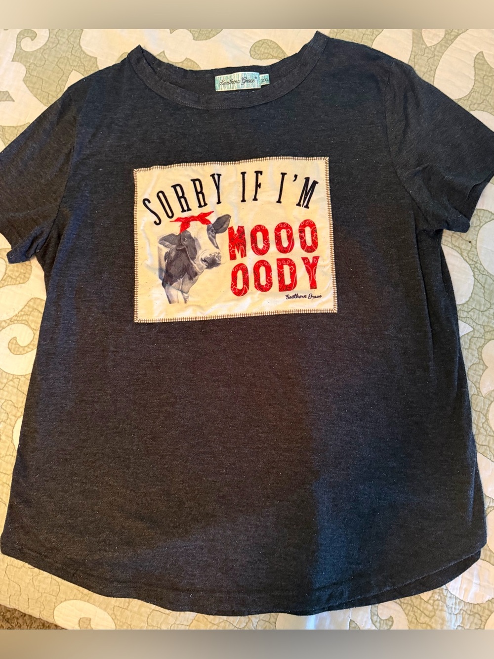 Sorry If I'm Moody Graphic Tee - Dark Charcoal